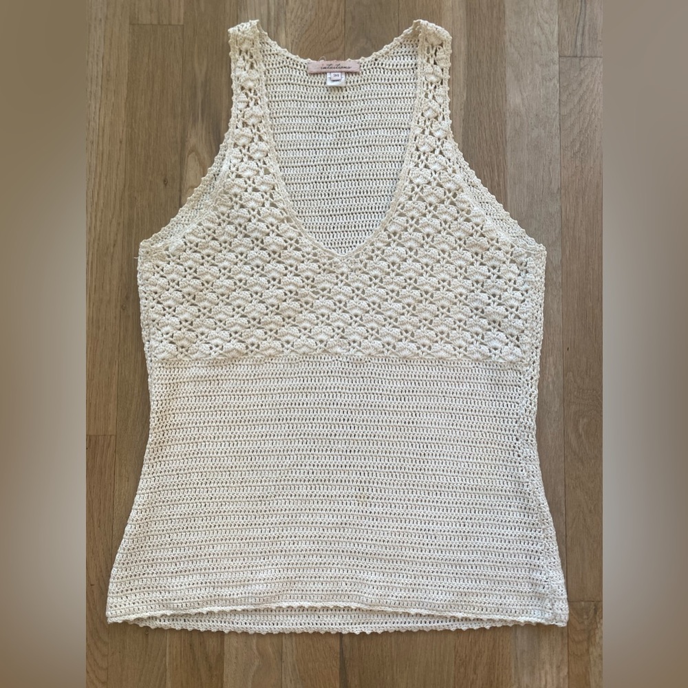 Intuitions knit crochet tank top sz m